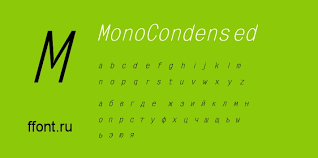 Beispiel einer Mono Condensed-Schriftart